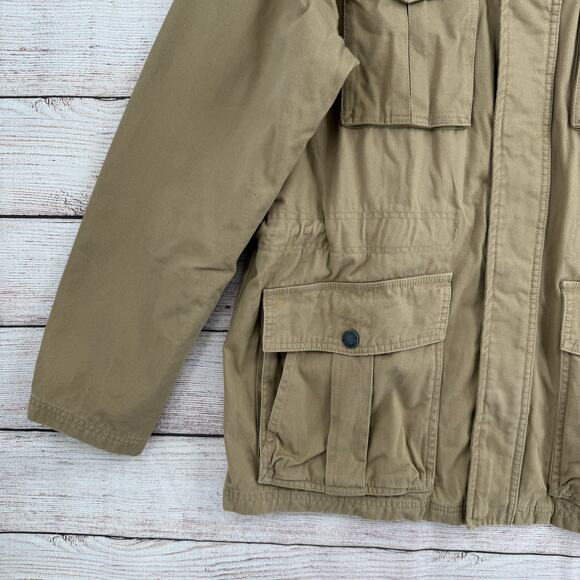 Timberland Brookfield Mountain Twill Bomber Jacket Mens XL Beige Cargo Explorer - Picture 5 of 14
